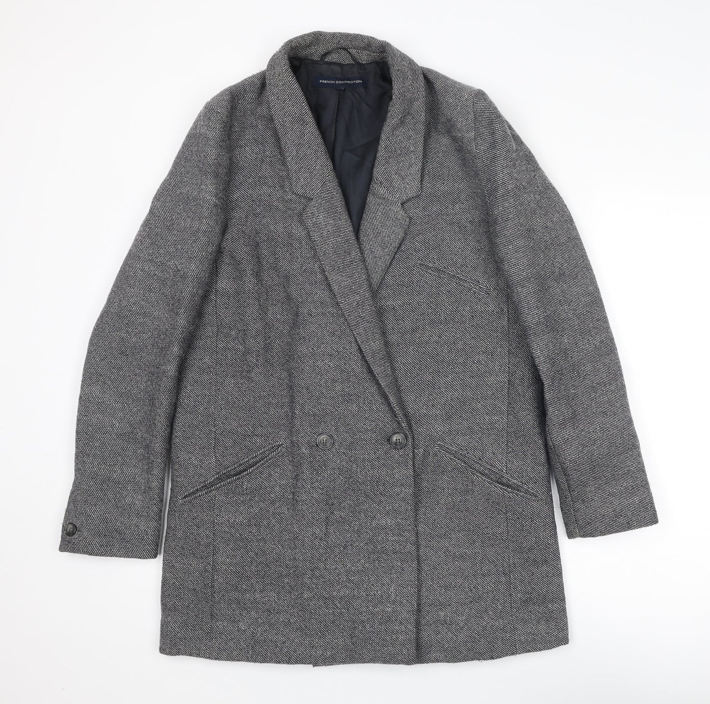 Womens UK Size 12 French Connection Blue Overcoat