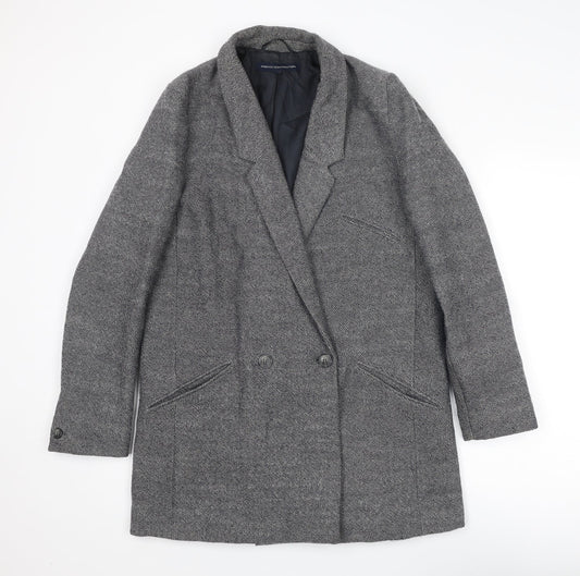 French Connection Womens Blue Overcoat Coat Size 12 Button