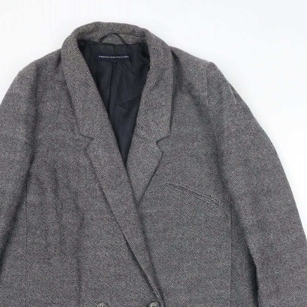 Womens UK Size 12 French Connection Blue Overcoat