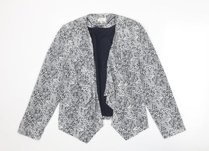Linea Womens White Floral Jacket Blazer Size 16