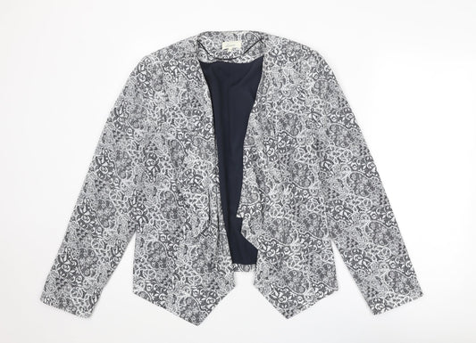 Linea Womens White Floral Jacket Blazer Size 16