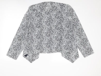 Linea Womens White Floral Jacket Blazer Size 16