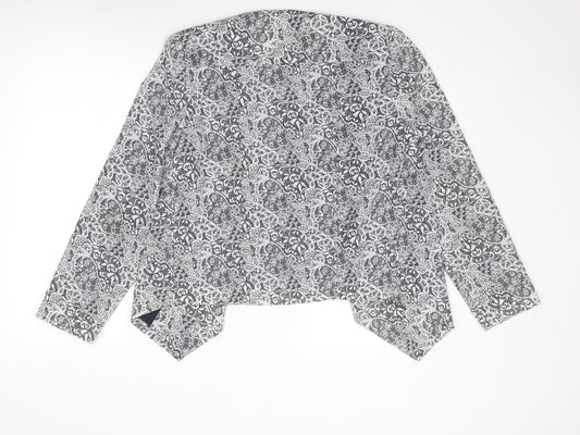 Linea Womens White Floral Jacket Blazer Size 16