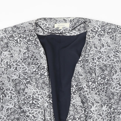 Linea Womens White Floral Jacket Blazer Size 16