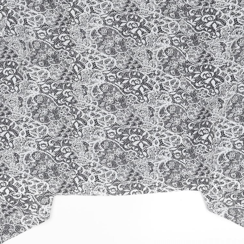 Linea Womens White Floral Jacket Blazer Size 16