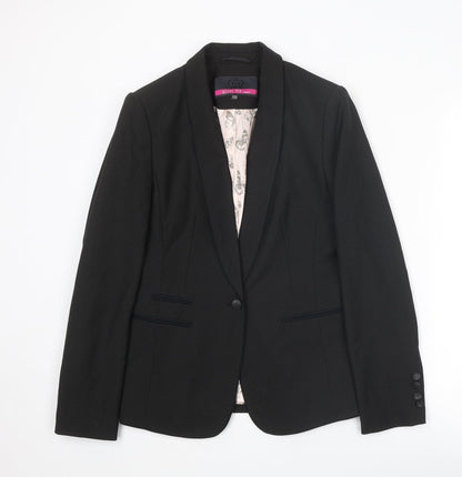 NEXT Womens Black Polyester Jacket Suit Jacket Size 10