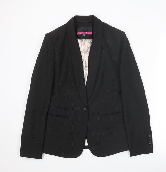 NEXT Womens Black Polyester Jacket Suit Jacket Size 10