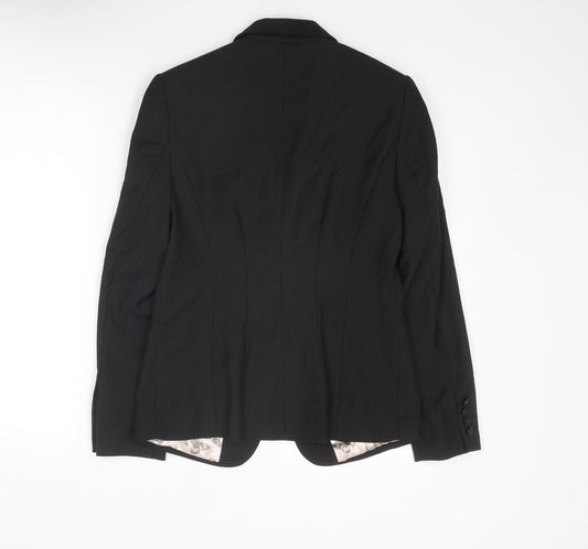 NEXT Womens Black Polyester Jacket Suit Jacket Size 10
