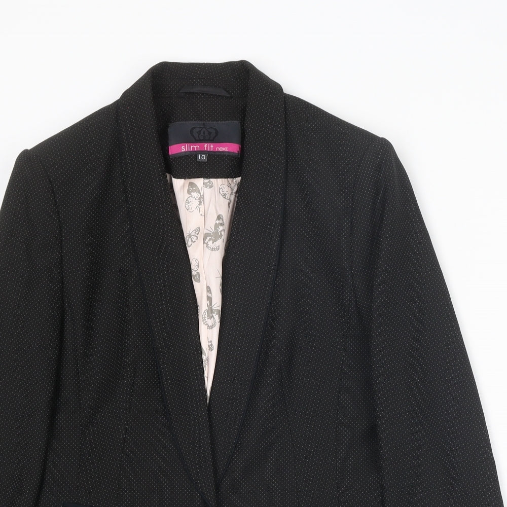 NEXT Womens Black Polyester Jacket Suit Jacket Size 10