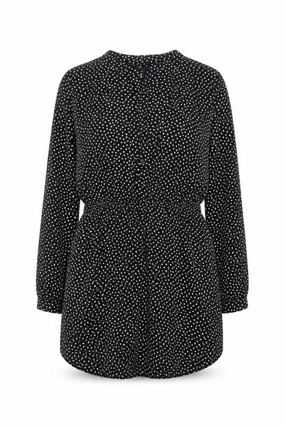 Gap Womens Black Geometric Viscose Mini Size S V-Neck Button