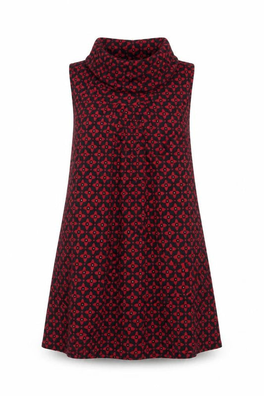 Izabel London Womens Multicoloured Geometric Polyester A-Line Size 8 Roll Neck Pullover