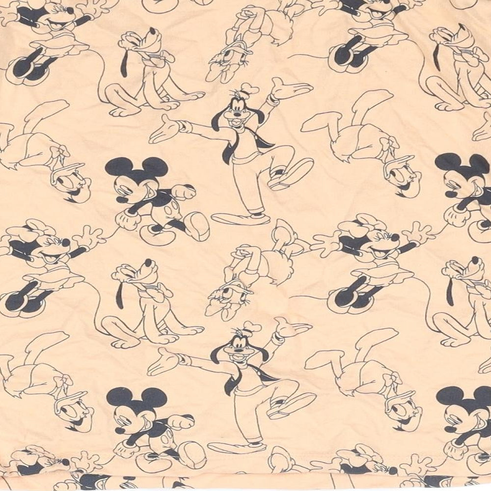 Disney Girls Beige Geometric Cotton Pullover Sweatshirt Size 10 Years Pullover - Mickey and Friends