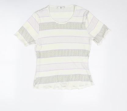 Womens UK Size M Klass White Basic T-Shirt