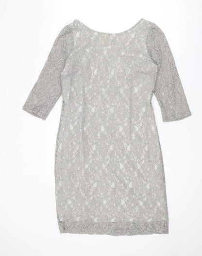 InWear Womens Grey Polyamide Sheath Size 12 Boat Neck Zip