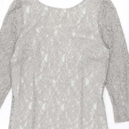 InWear Womens Grey Polyamide Sheath Size 12 Boat Neck Zip