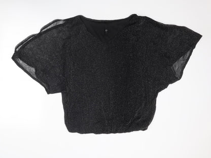 Womens UK Size 16 Arcadia Black Basic Blouse