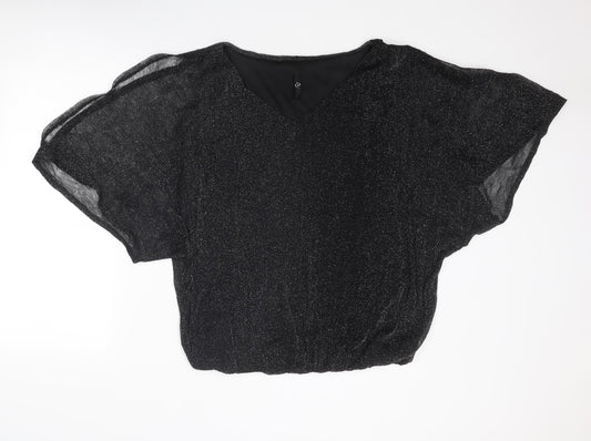 Womens UK Size 16 Arcadia Black Basic Blouse