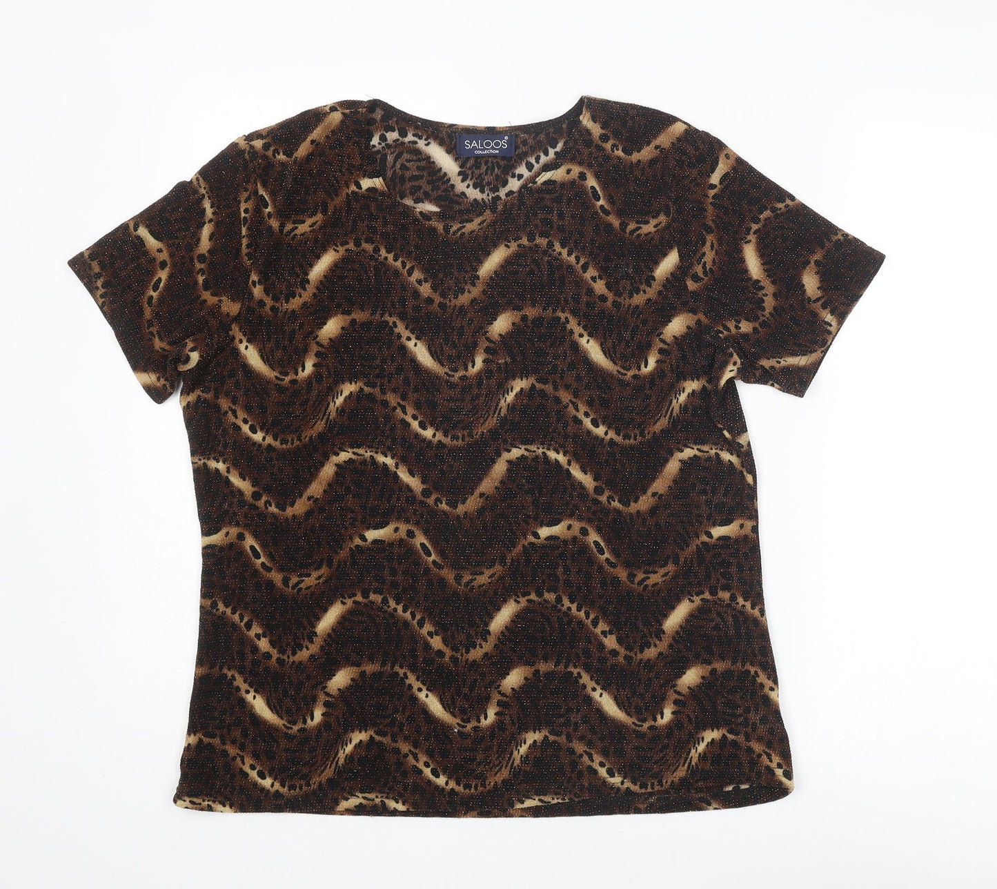 Womens UK Size L Saloos Brown Basic T-Shirt