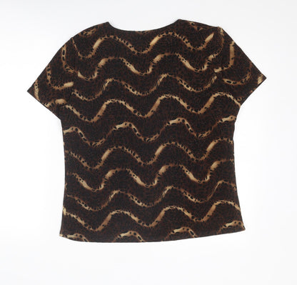 Womens UK Size L Saloos Brown Basic T-Shirt