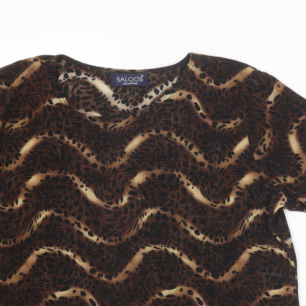 Womens UK Size L Saloos Brown Basic T-Shirt