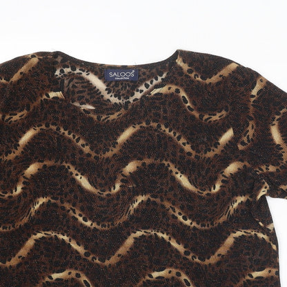 Womens UK Size L Saloos Brown Basic T-Shirt