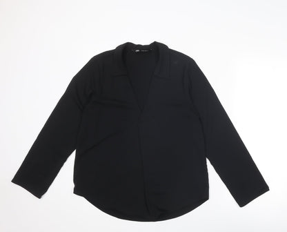Womens UK Size S Zara Black Basic Blouse
