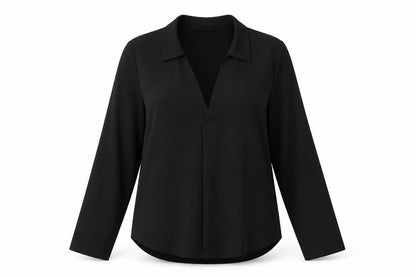 Womens UK Size S Zara Black Basic Blouse