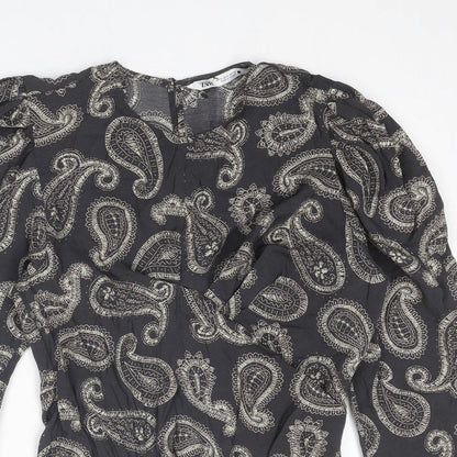 Womens UK Size S Zara Grey Basic Blouse
