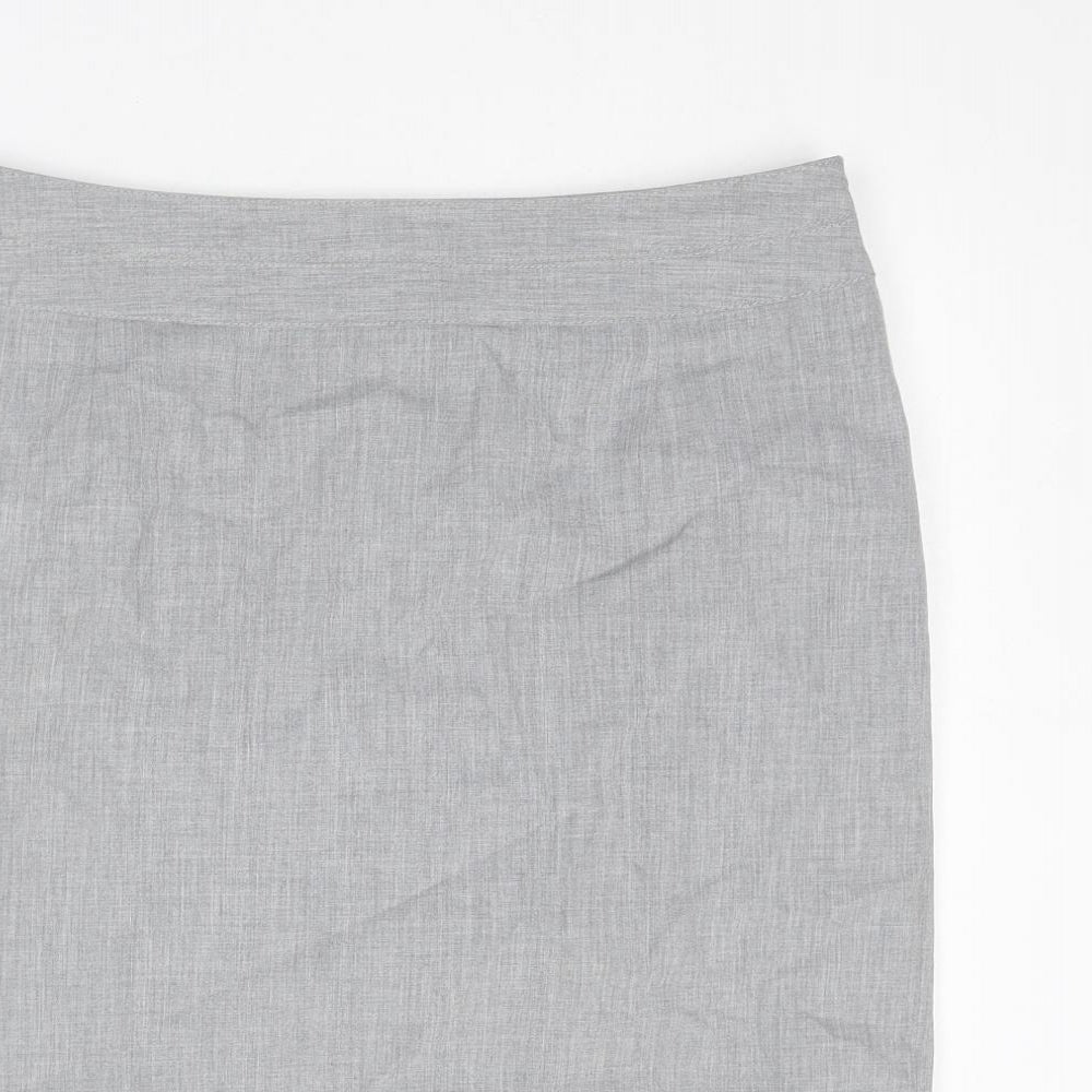 Pepperberry Womens Grey Polyester Straight & Pencil Skirt Size 12 Zip