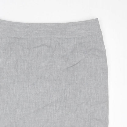 Pepperberry Womens Grey Polyester Straight & Pencil Skirt Size 12 Zip
