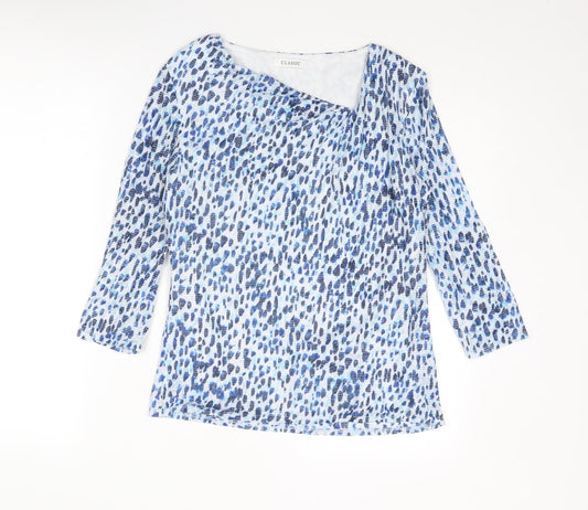 Womens UK Size 10 Classic Blue Basic Blouse