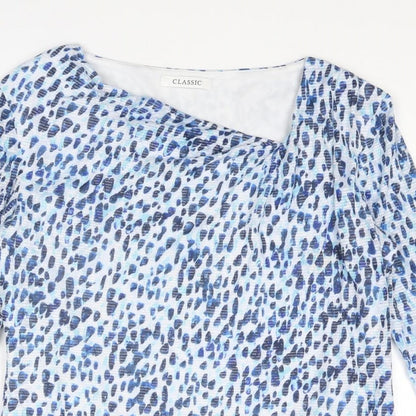 Womens UK Size 10 Classic Blue Basic Blouse