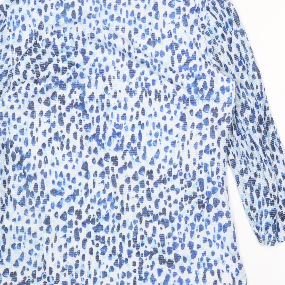 Womens UK Size 10 Classic Blue Basic Blouse