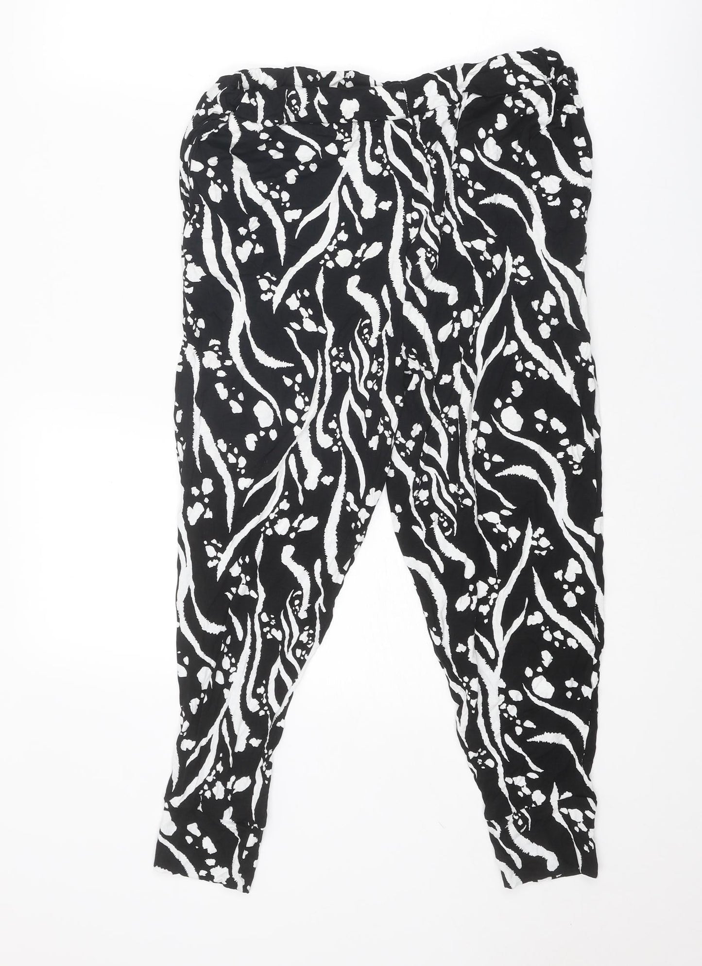 Womens UK Size 12 Missguided Regular Fit Capri Black Trousers