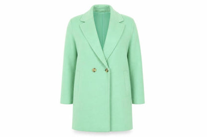 Marks & Spencer Womens Green Overcoat Coat Size 12 Button