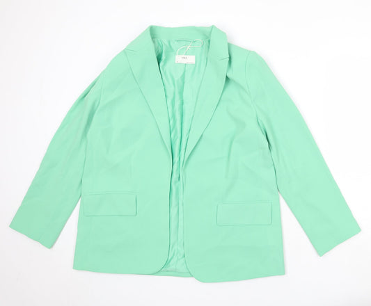 Marks and Spencer Womens Green Polyester Jacket Suit Jacket Size 12 - Open Style
