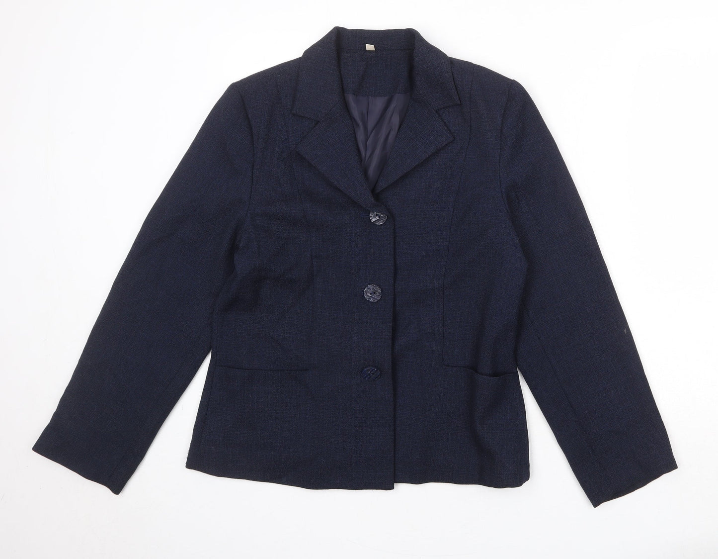 EWM Womens Blue Polyester Jacket Suit Jacket Size 12