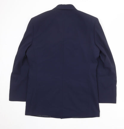 Blackberrys Mens Blue Polyester Jacket Suit Jacket Size 38 Regular