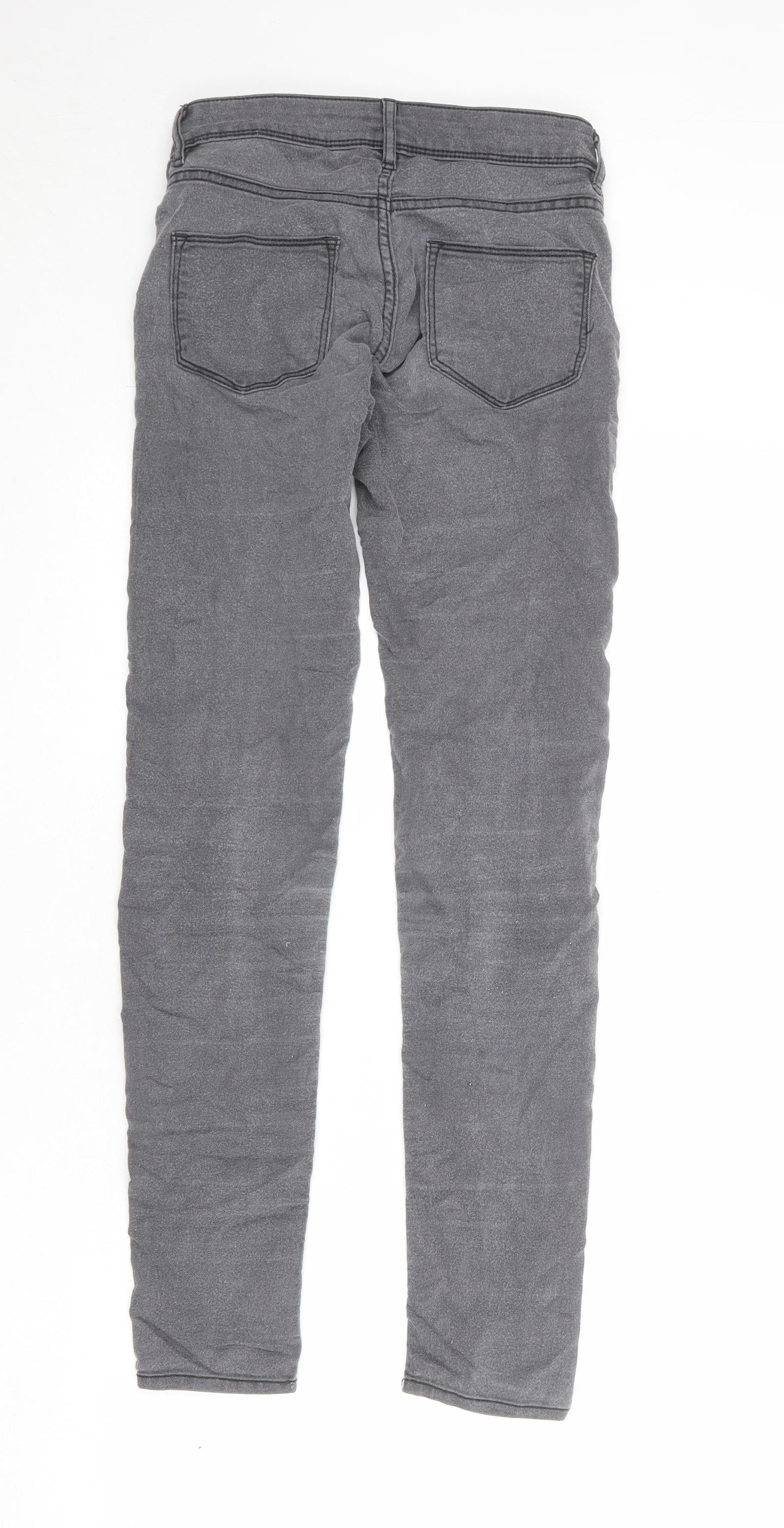 Divided by H&M Womens Grey Cotton Skinny Jeans Size 8 Regular Zip