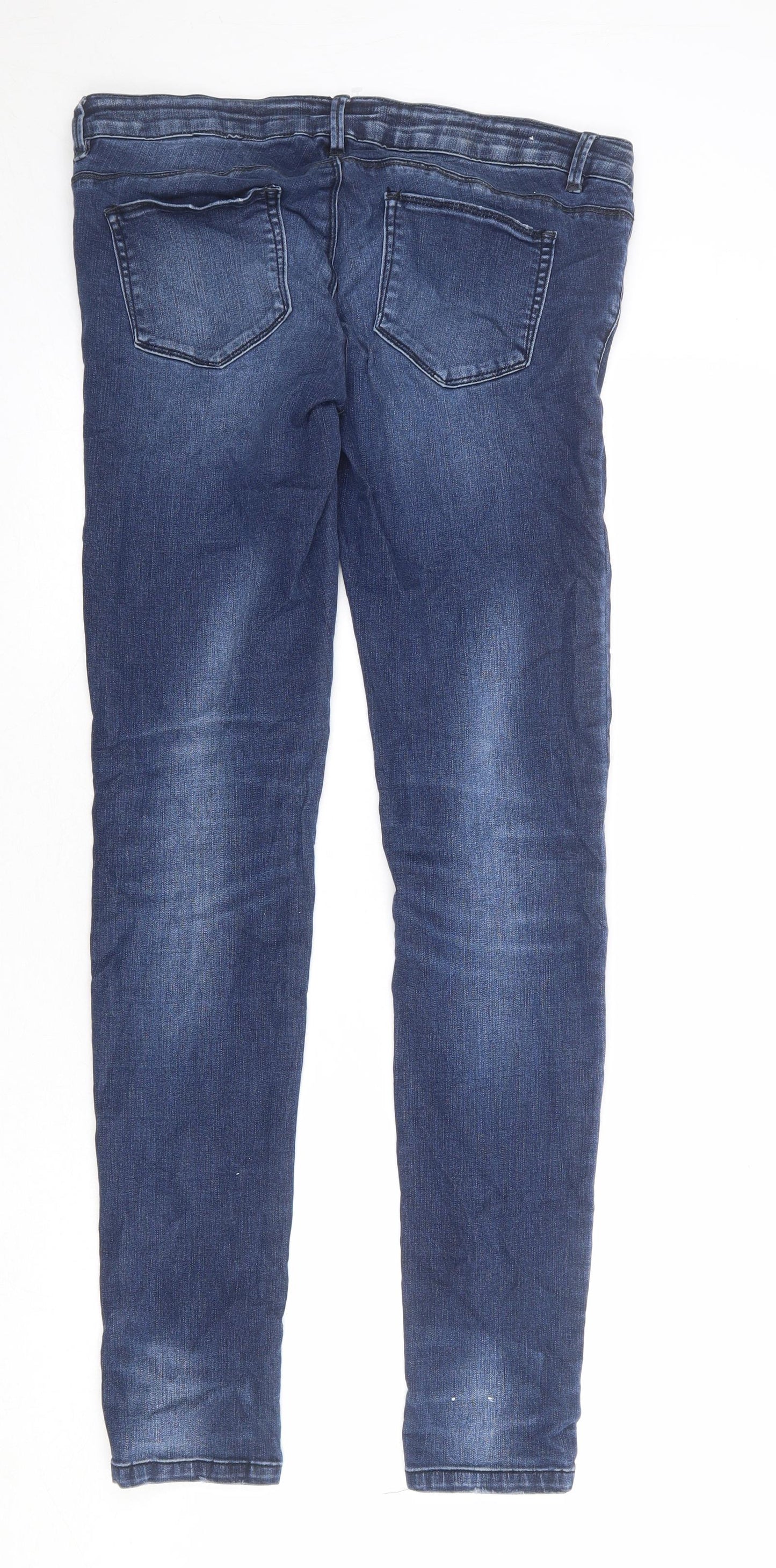 Mama-licious Womens Blue Cotton Skinny Jeans Size 30 in Regular Zip