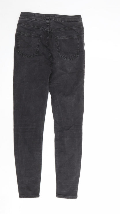 New Look Womens Grey Cotton Skinny Jeans Size 8 Regular Zip