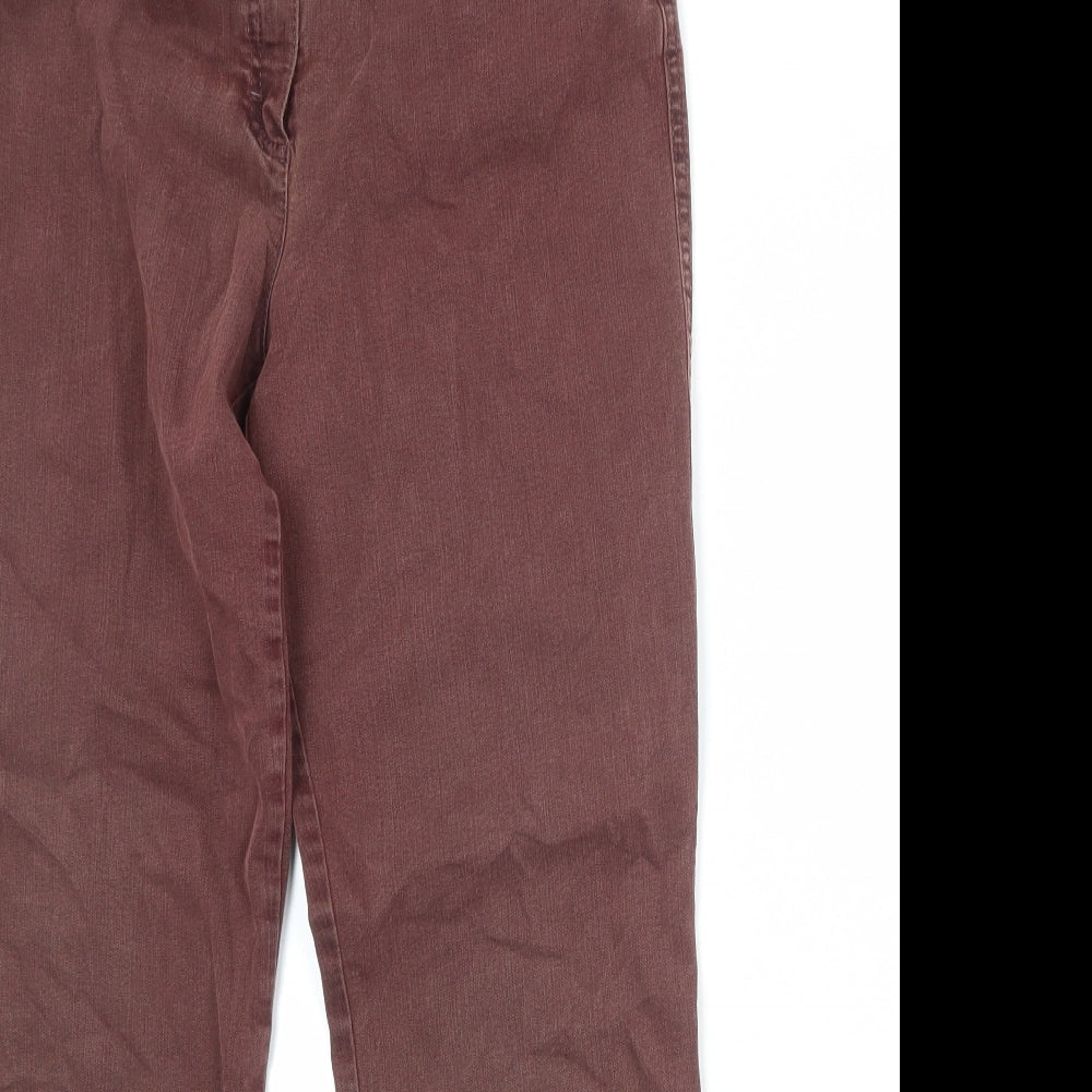 BRAX Womens Red Cotton Straight Jeans Size 14 Regular Zip