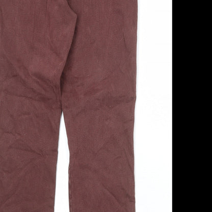 BRAX Womens Red Cotton Straight Jeans Size 14 Regular Zip