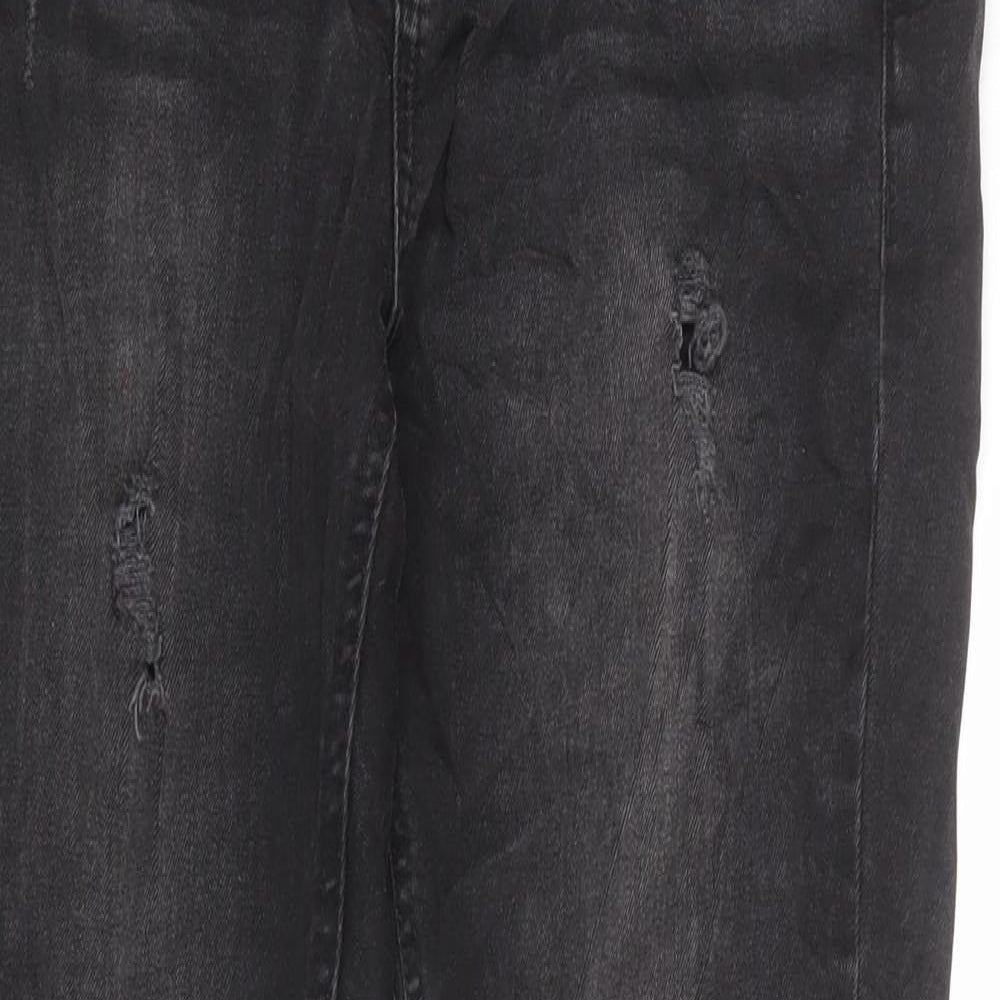 Dorothy Perkins Womens Grey Cotton Skinny Jeans Size 10 Regular Zip