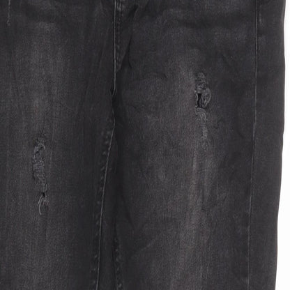 Dorothy Perkins Womens Grey Cotton Skinny Jeans Size 10 Regular Zip
