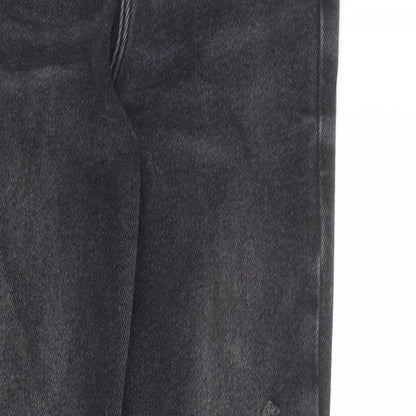 Topshop Womens Grey Cotton Skinny Jeans Size 12 Regular Zip
