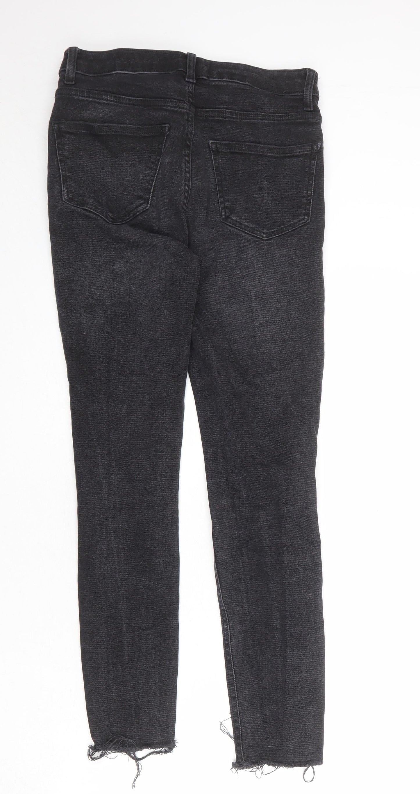 New Look Womens Grey Cotton Skinny Jeans Size 12 Regular Zip