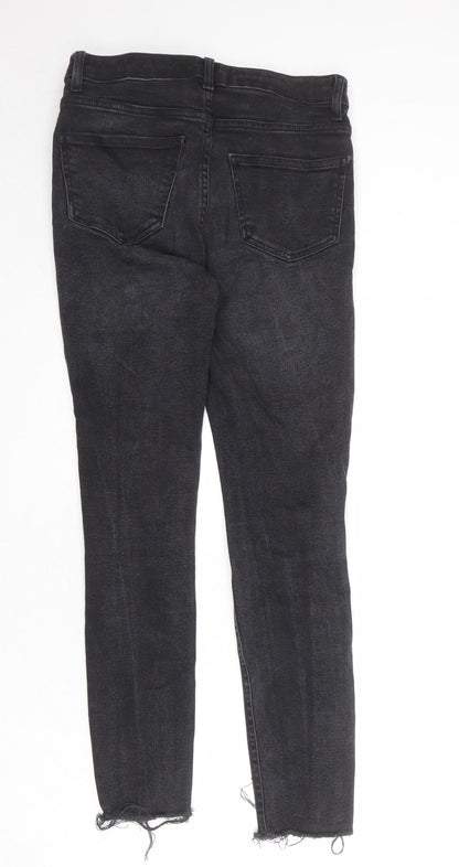 New Look Womens Grey Cotton Skinny Jeans Size 12 Regular Zip