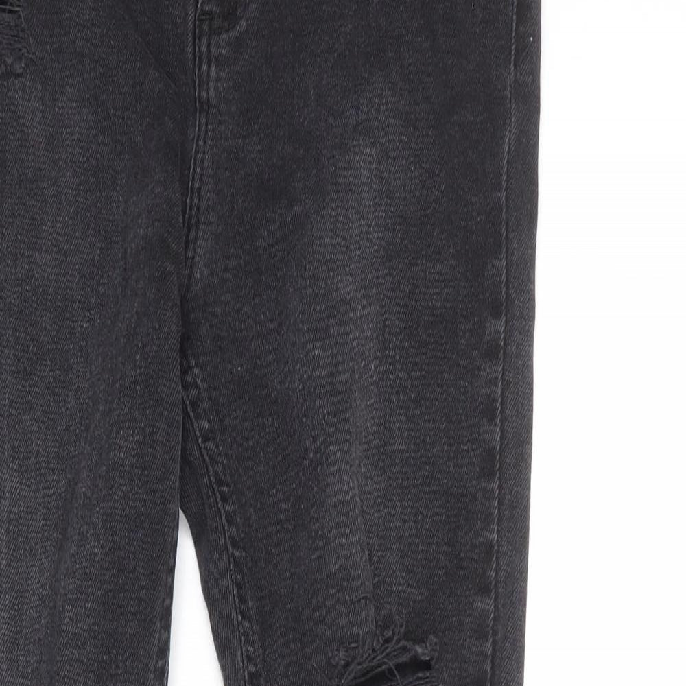 New Look Womens Grey Cotton Skinny Jeans Size 12 Regular Zip