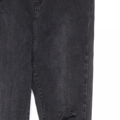 New Look Womens Grey Cotton Skinny Jeans Size 12 Regular Zip